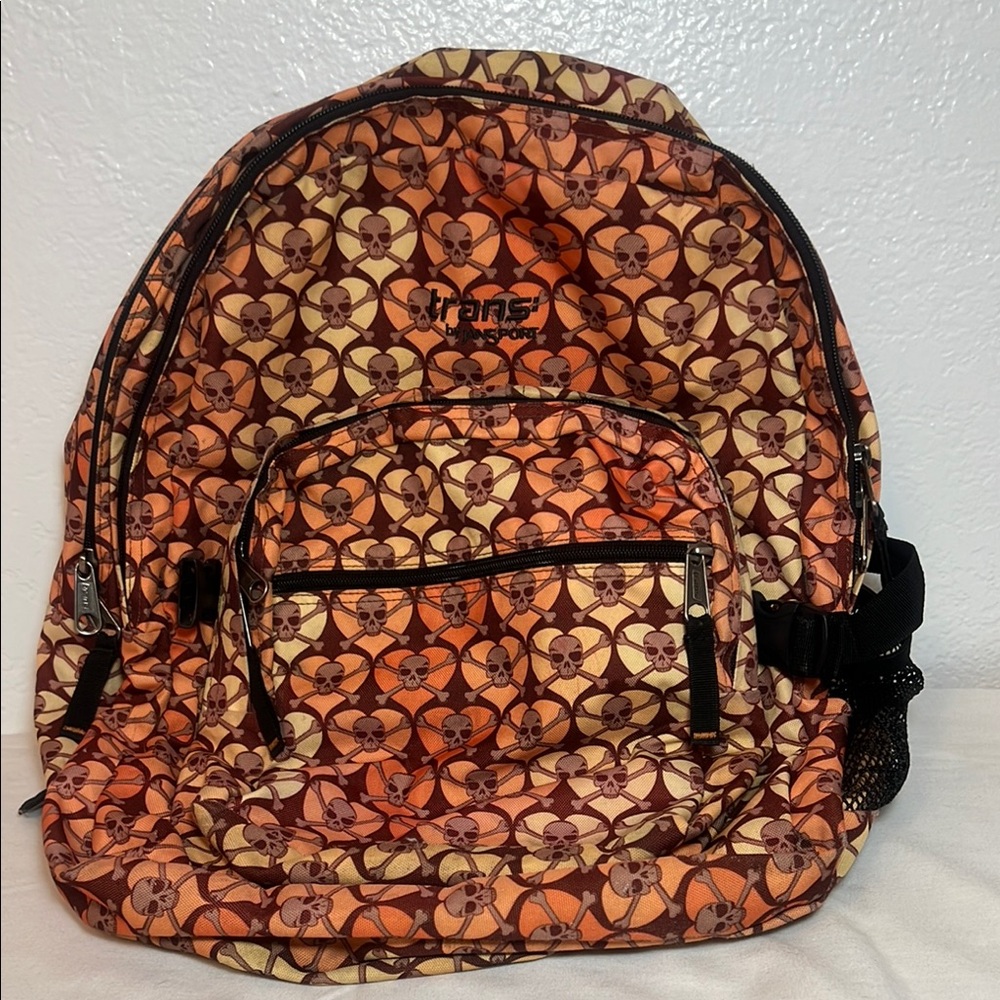 Orange and Brown Skull Backpack